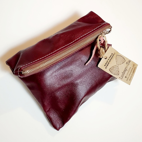 Lindsay Tia Leather Mini Bow Clutch Bag Handmade in America - Picture 4 of 6